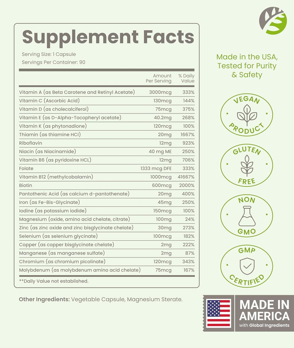 BariSlim Advanced Once Daily Bariatric Multivitamin Capsule - 45 mg of Iron - 90 Day Supply - görsel 2