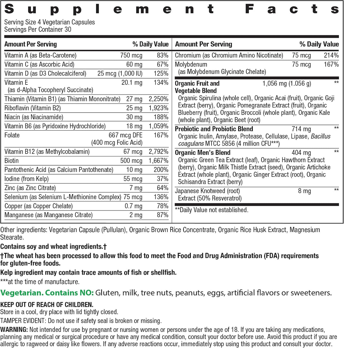 Rainbow Light Multivitamin for Men - 120 Capsules - görsel 2