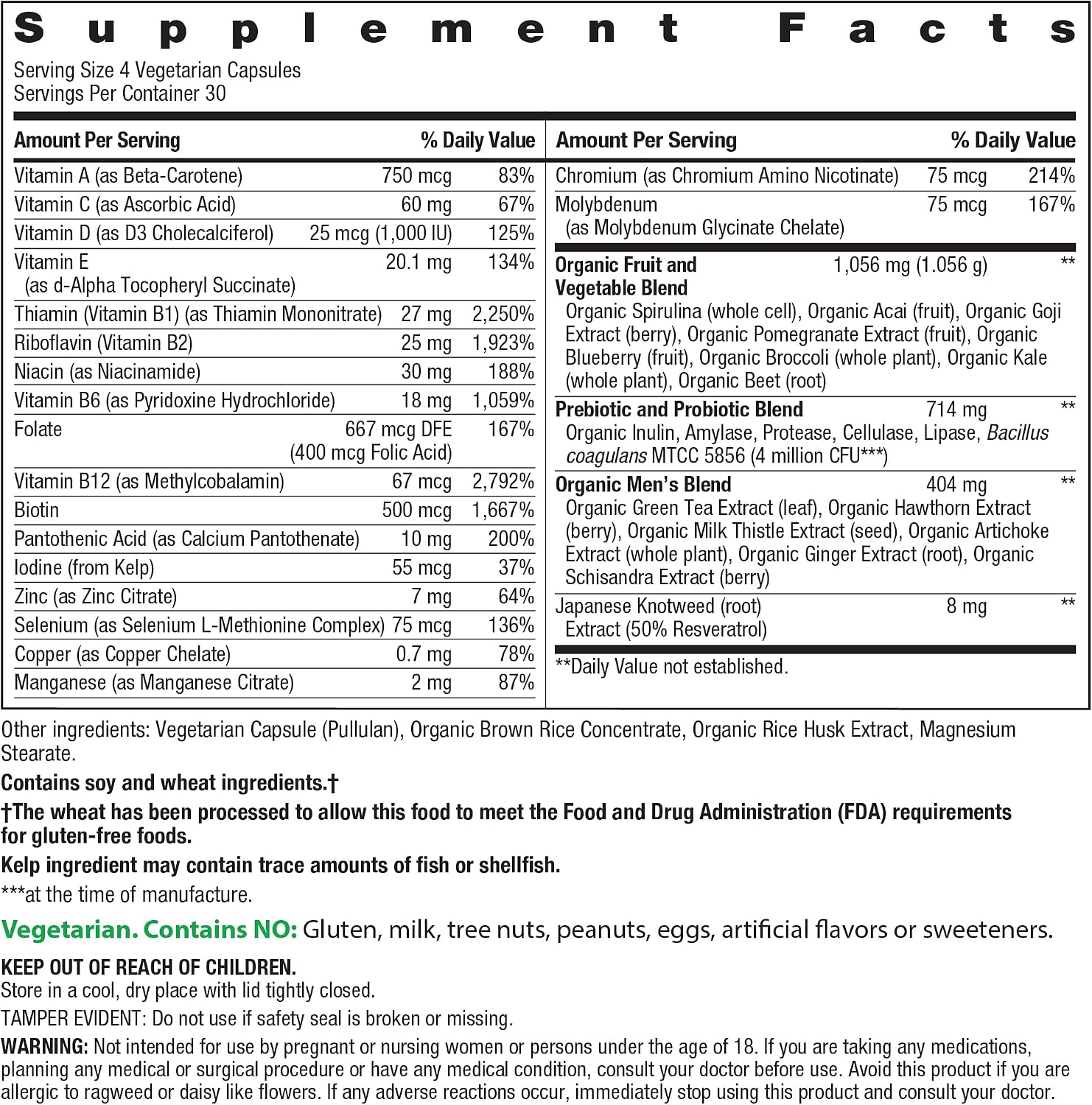 Rainbow Light Multivitamin for Men - 120 Capsules - görsel 2
