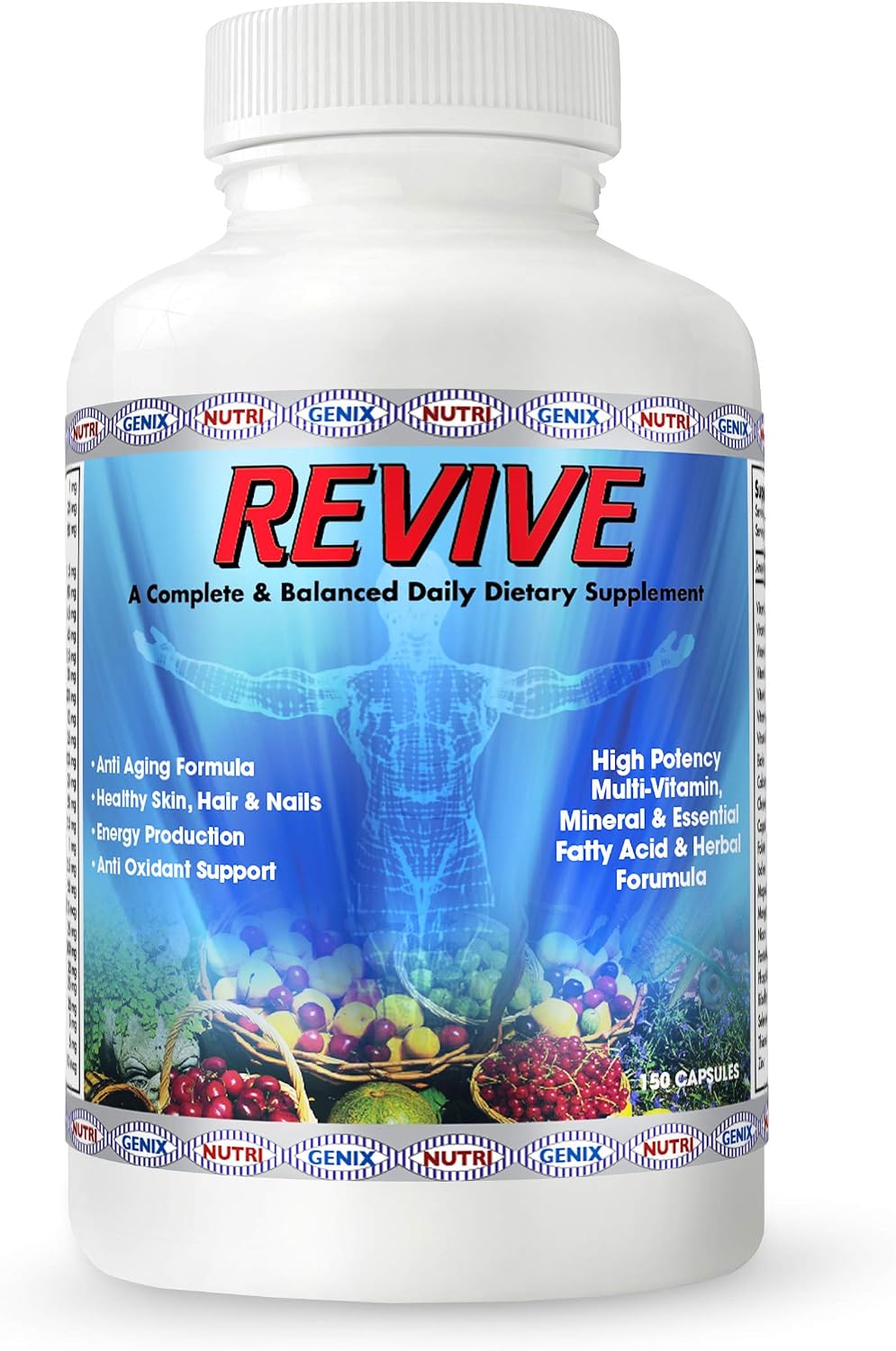 NUTRIGENIX Revive Multivitamin with Omega 3.6.9, CoQ10, and Antioxidants - 150 Capsules - görsel 1