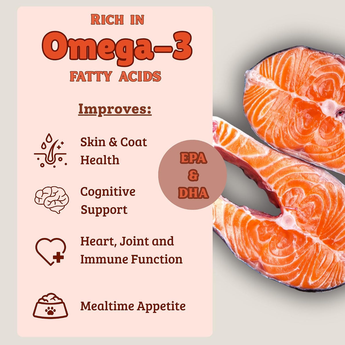 Salmon Oil for Dogs and Cats, Fish Oil for Skin and Coat Health, Omega-3 EPA & DHA Liquid Supplement (237 ml) - görsel 2
