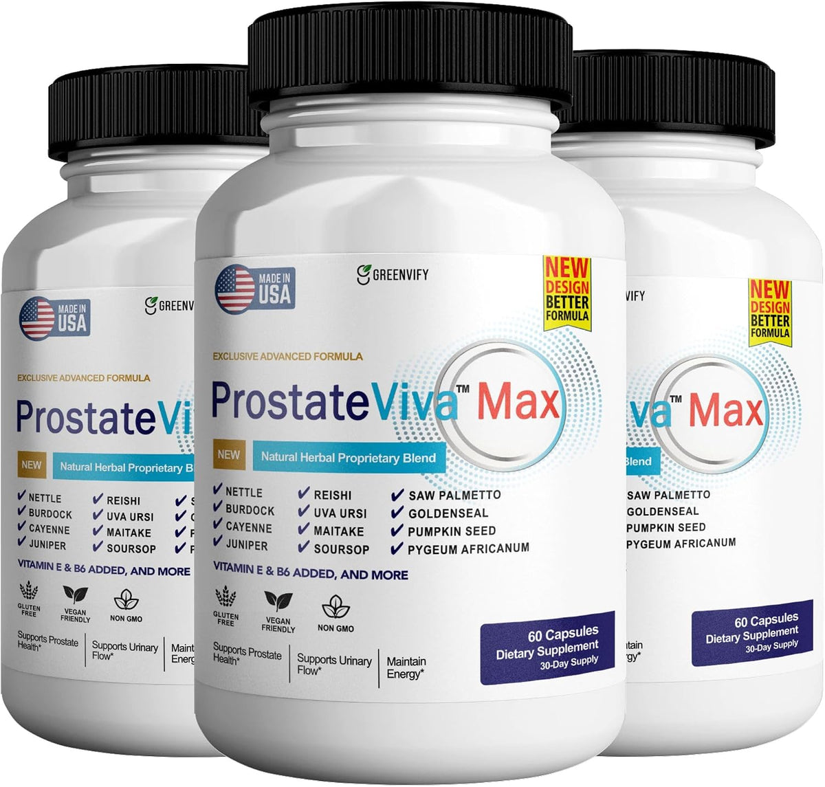 ProstateViva Max Prostate Supplement for Men - Maximum Strength, All-Natural (60 Capsules) - görsel 6