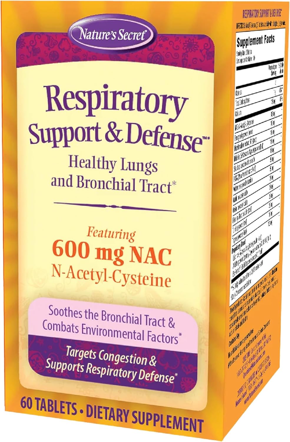 Nature's Secret Respiratory Support & Defence Tablets, 60 Tablets - görsel 1
