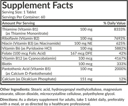 Futurebiotics Super B 100 Sustained Release Vitamin B Complex, Non-GMO, 60 Vegetarian Tablets
