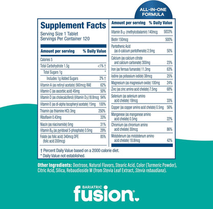 Bariatric Fusion Complete Chewable Multivitamin with Iron - Tropical Flavour