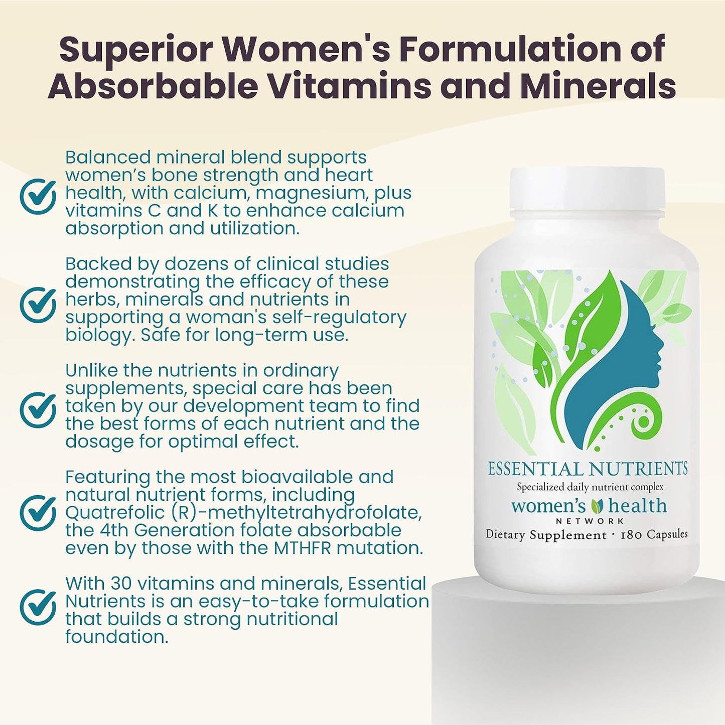 Women's Health Network Essential Nutrients – Methylated Multivitamin for Women - görsel 2
