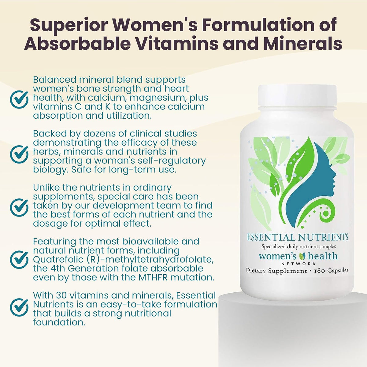 Women's Health Network Essential Nutrients – Methylated Multivitamin for Women - görsel 2