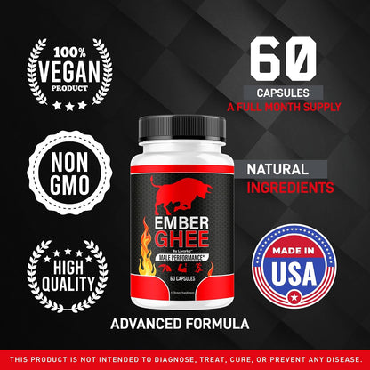 Ember Ghee Pills for Men – Premium All-Natural Multivitamin Supplement (300 Capsules)