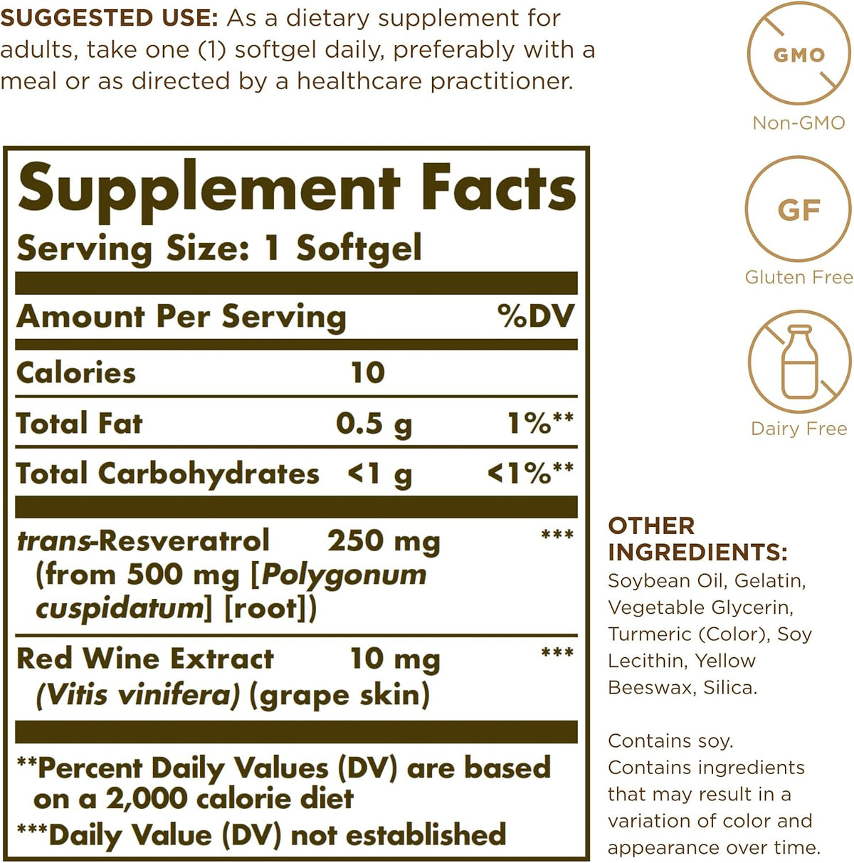 Solgar Resveratrol 250 mg with Red Wine Extract - 30 Softgels - görsel 2