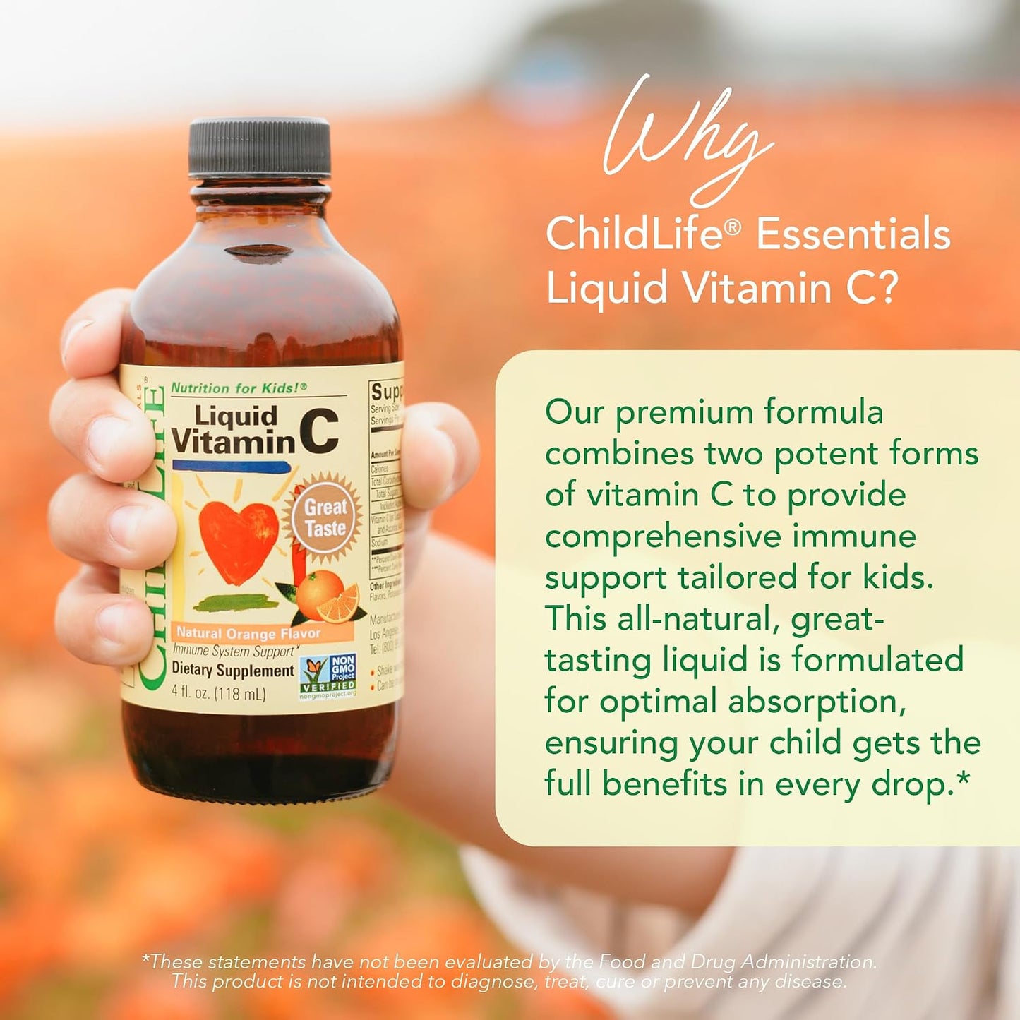 CHILDLIFE ESSENTIALS Liquid Vitamin C - Natural Orange Flavour - 118 ml (Pack of 3) - görsel 3