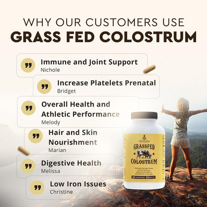 Ancestral Supplements Grass Fed Beef Colostrum – 3000 mg, 180 Capsules