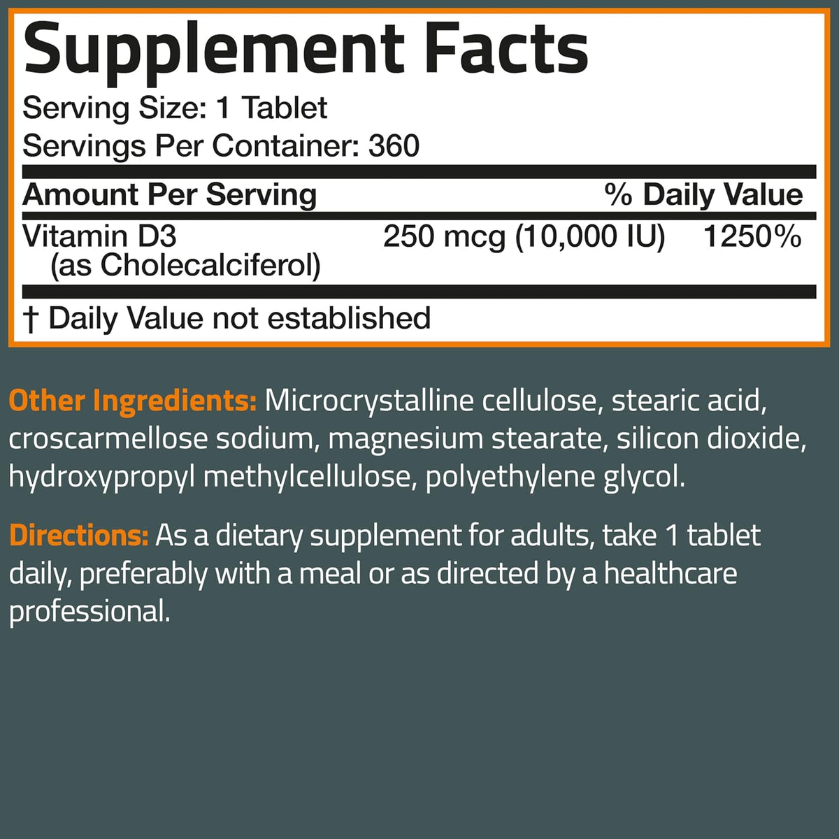 Bronson Vitamin D3 10,000 IU (250 mcg) - 360 Tablets for Immune and Muscle Health - görsel 8