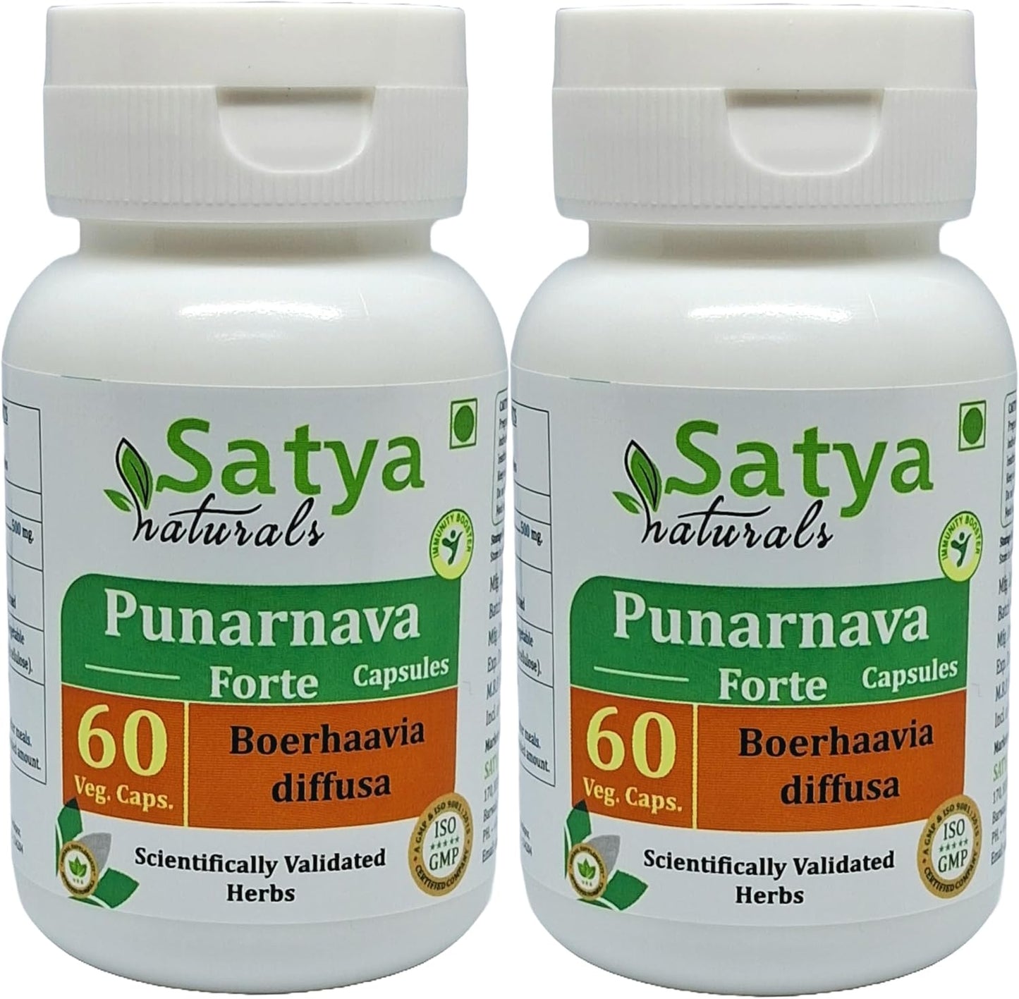 Punarnava Forte Capsule 500 mg - Ayurvedic Herbal Supplement (2 Bottles of 60 Capsules) - görsel 1