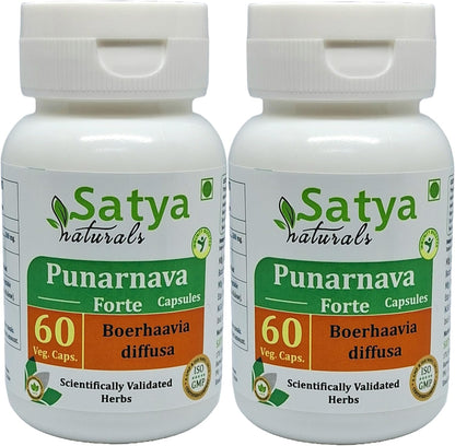 Punarnava Forte Capsules 500 mg – 60 Vegan Capsules – Satya Naturals