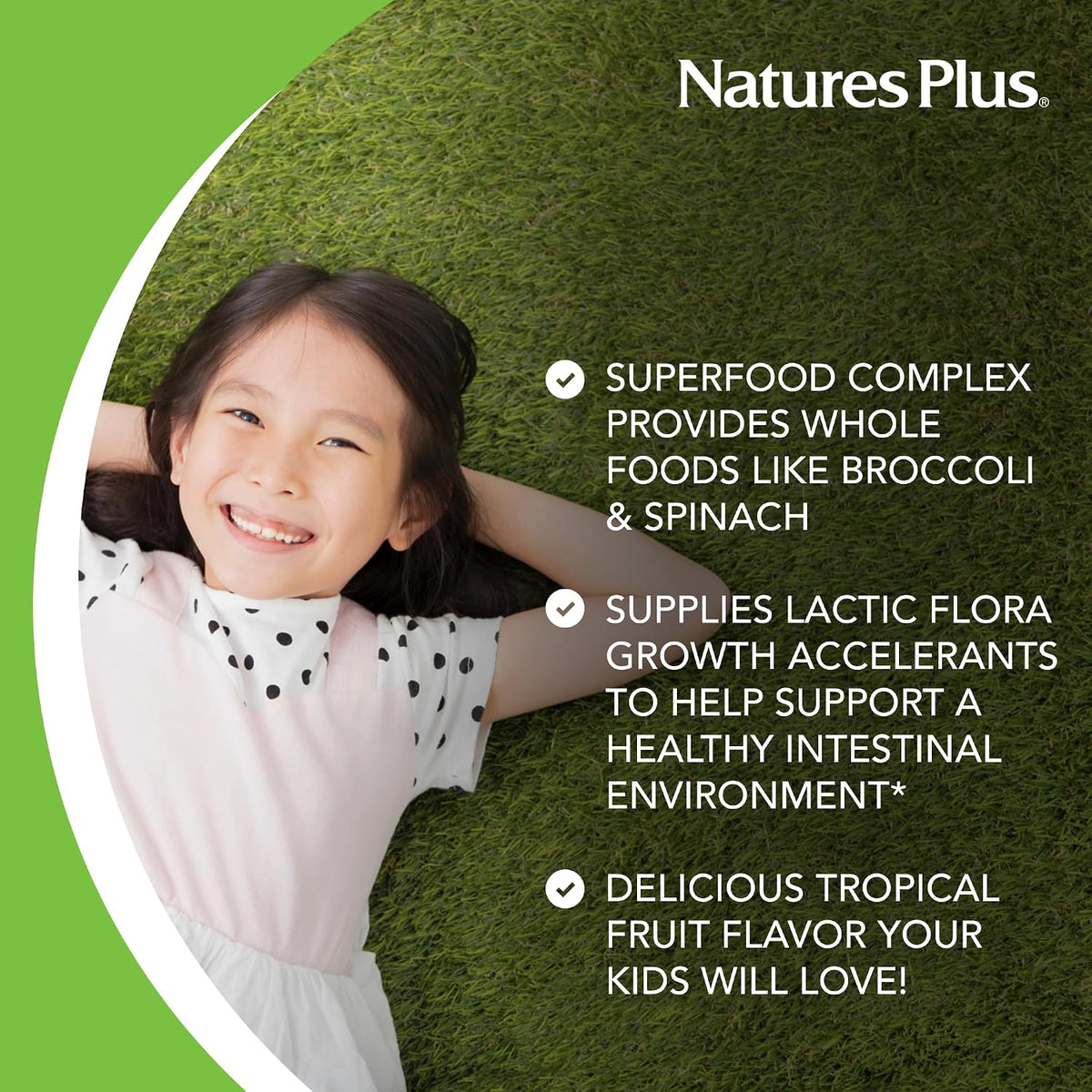 Nature's Plus Animal Parade KidGreenz, Tropical Fruit Flavour – 90 Chewable Tablets - görsel 4