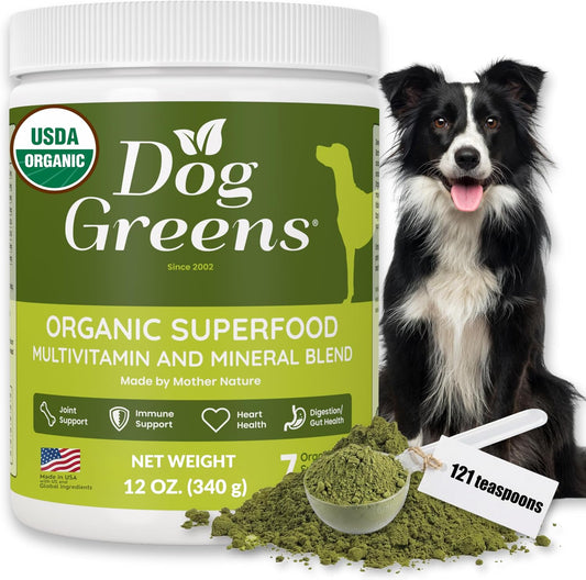 Dog Greens Superfood Multivitamin Powder – Organic Dog Vitamins & Supplements for All Ages