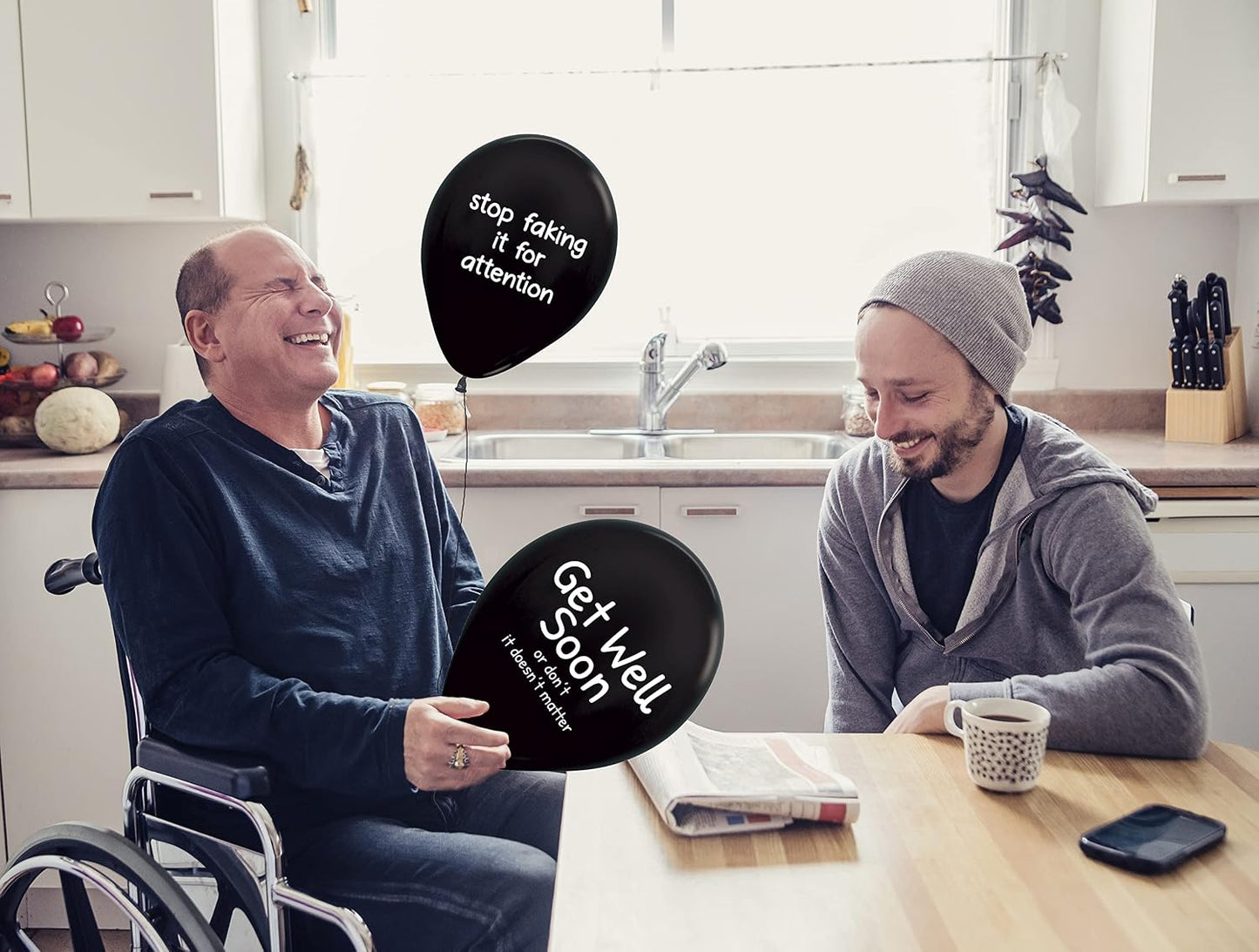 ROFLmart Sickloons Funny Get Well Soon Gift Balloons (Black, 24 Pack) - görsel 4