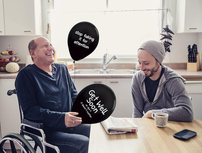 ROFLmart Sickloons Funny Get Well Soon Gift Balloons (Black, 24 Pack)