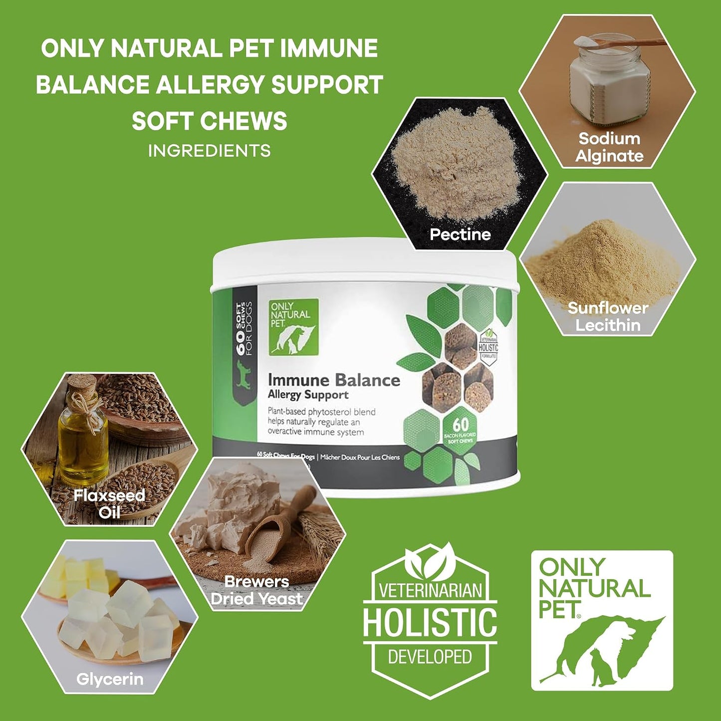Only Natural Pet Immune Balance - Immunity Support for Itchy Skin & Allergies - 60 Tablets - görsel 1