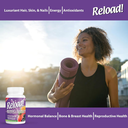 Reload! for Women - All-Natural Multivitamin with 24 Fruits and Vegetables and Biotin for Hair, Skin and Nails (30 Tablets)