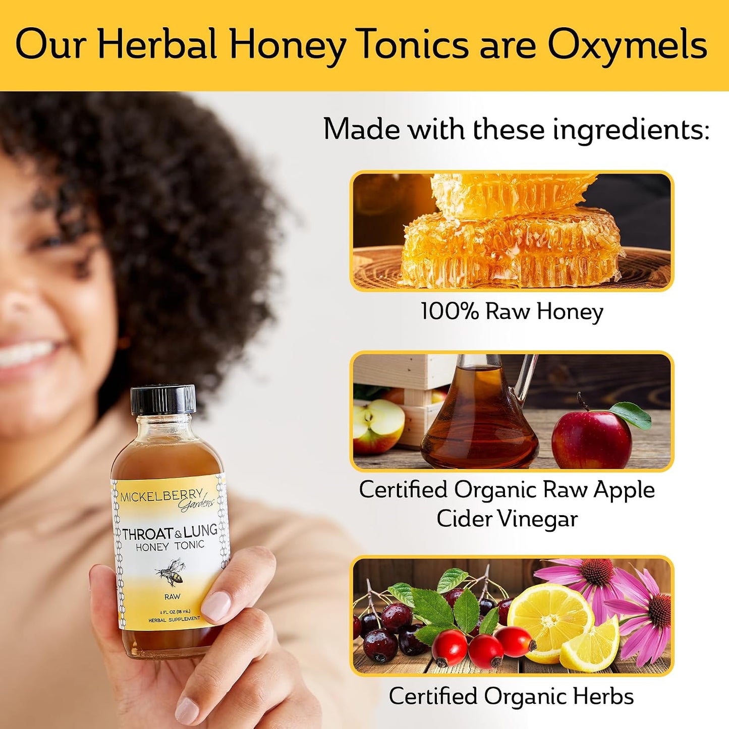 Mickelberry Gardens Throat & Lung Honey Tonic – Sore Throat Relief, Immune Support & Cough Calming for Adults & Children (118 ml per bottle, Pack of 2) - görsel 4