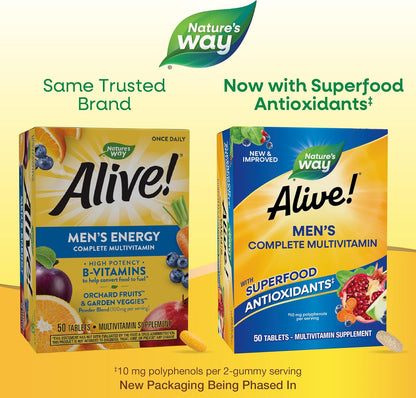 Nature's Way Alive! Men's Complete Daily Multivitamin, 50 Tablets