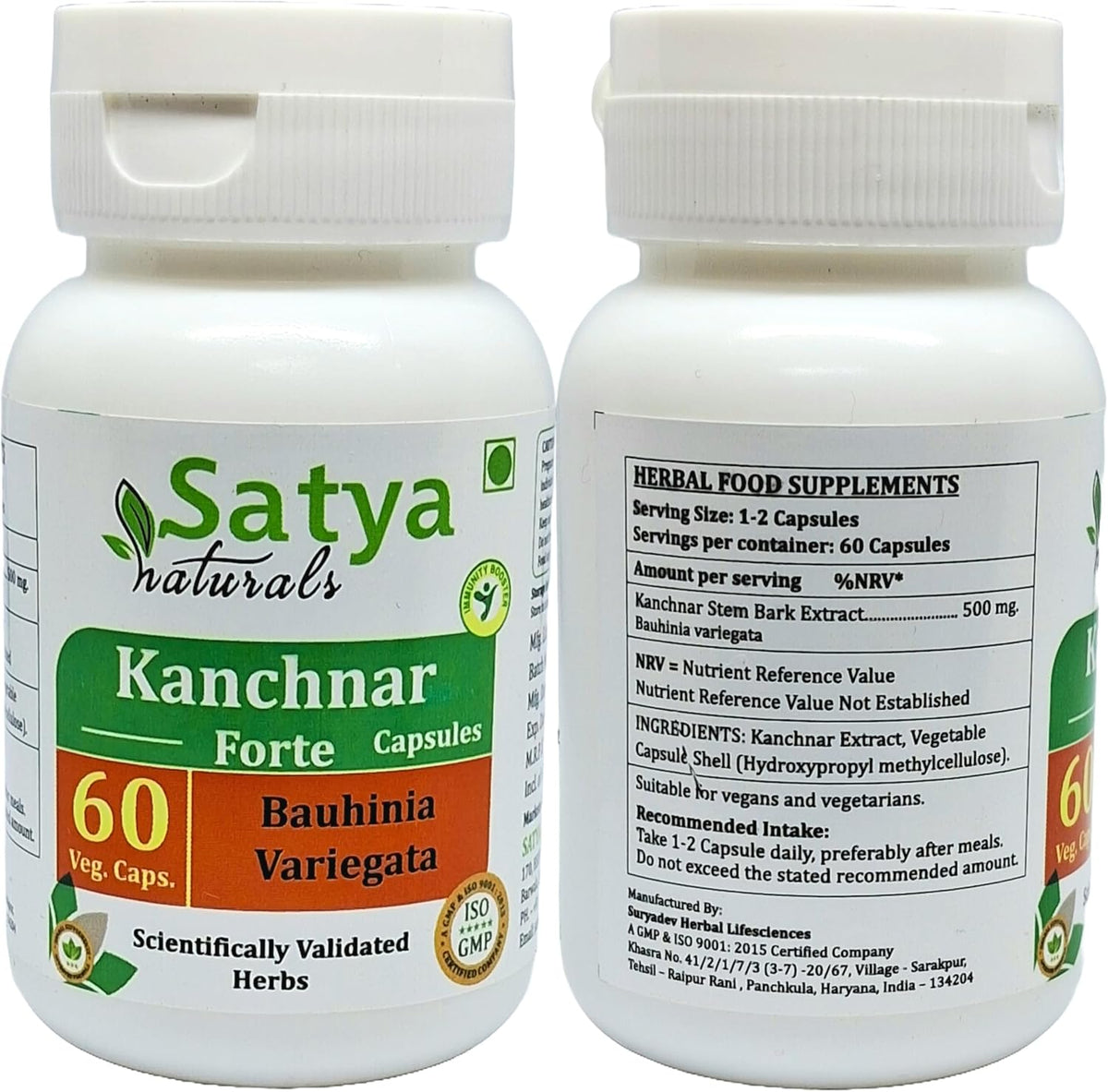 Kanchnar Forte Capsules 500 mg – 120 Veg Capsules (2 Bottles of 60) - görsel 2