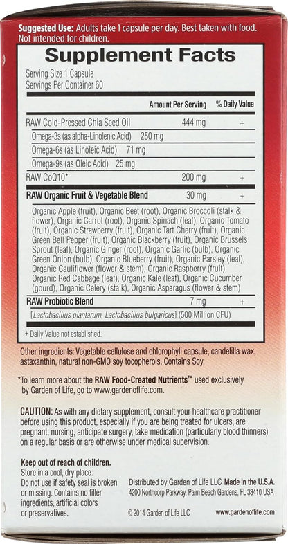 Garden of Life Raw CoQ10, 60 Softgels