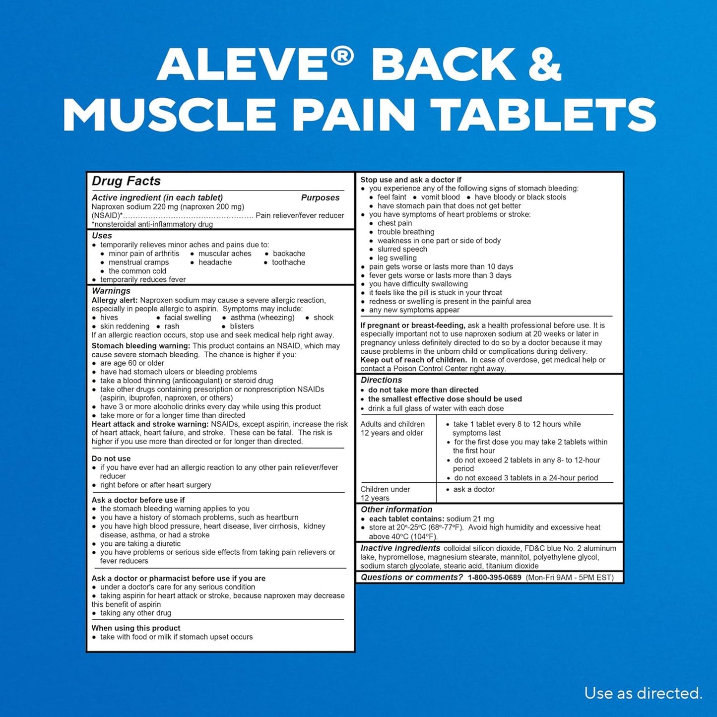 Aleve Back and Muscle Pain Tablets, 90 Tablets - görsel 9