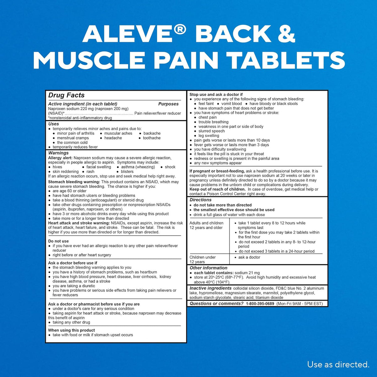 Aleve Back and Muscle Pain Tablets, 90 Tablets - görsel 9