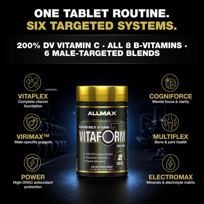ALLMAX Nutrition Premium Vitaform, Performance Vitamin for Men, 60 Tablets