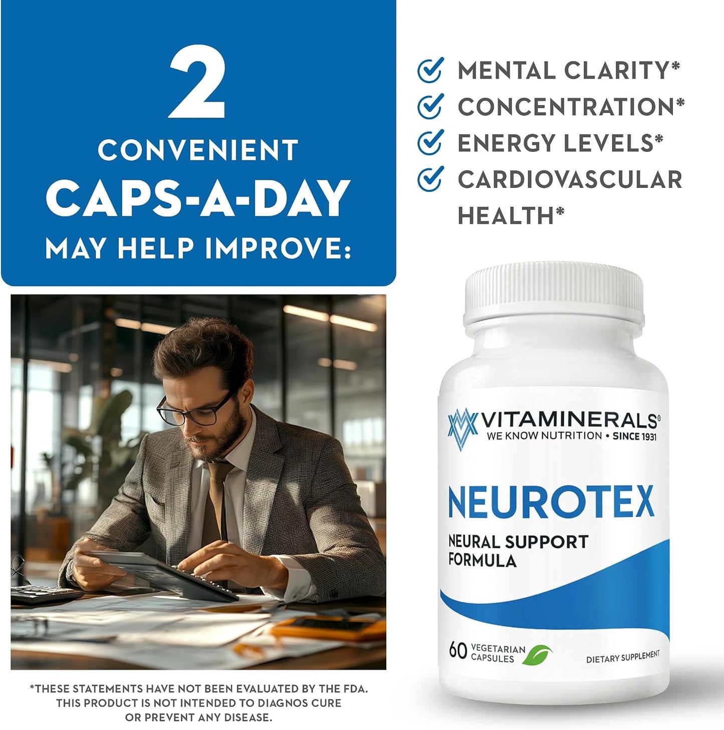 Vitaminerals 119 Neurotex - Nervous System Support & Stress Relief - 60 Vegan Capsules - görsel 5