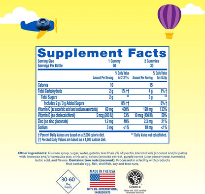 L'il Critters Children's Immune C | Vitamin C and Zinc Gummies | 190 Count | Assorted Fruit Flavours | Gluten and Dairy-Free Children's Gummy Supplement