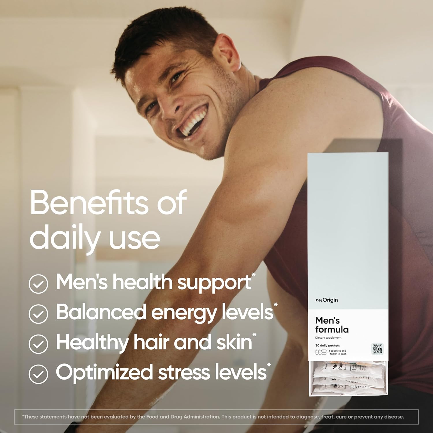 meOrigin Multivitamin for Men — All-in-One Supplement Complex with Zinc, Vitamin D, C, B12, Saw Palmetto, Biotin, Selenium - görsel 2
