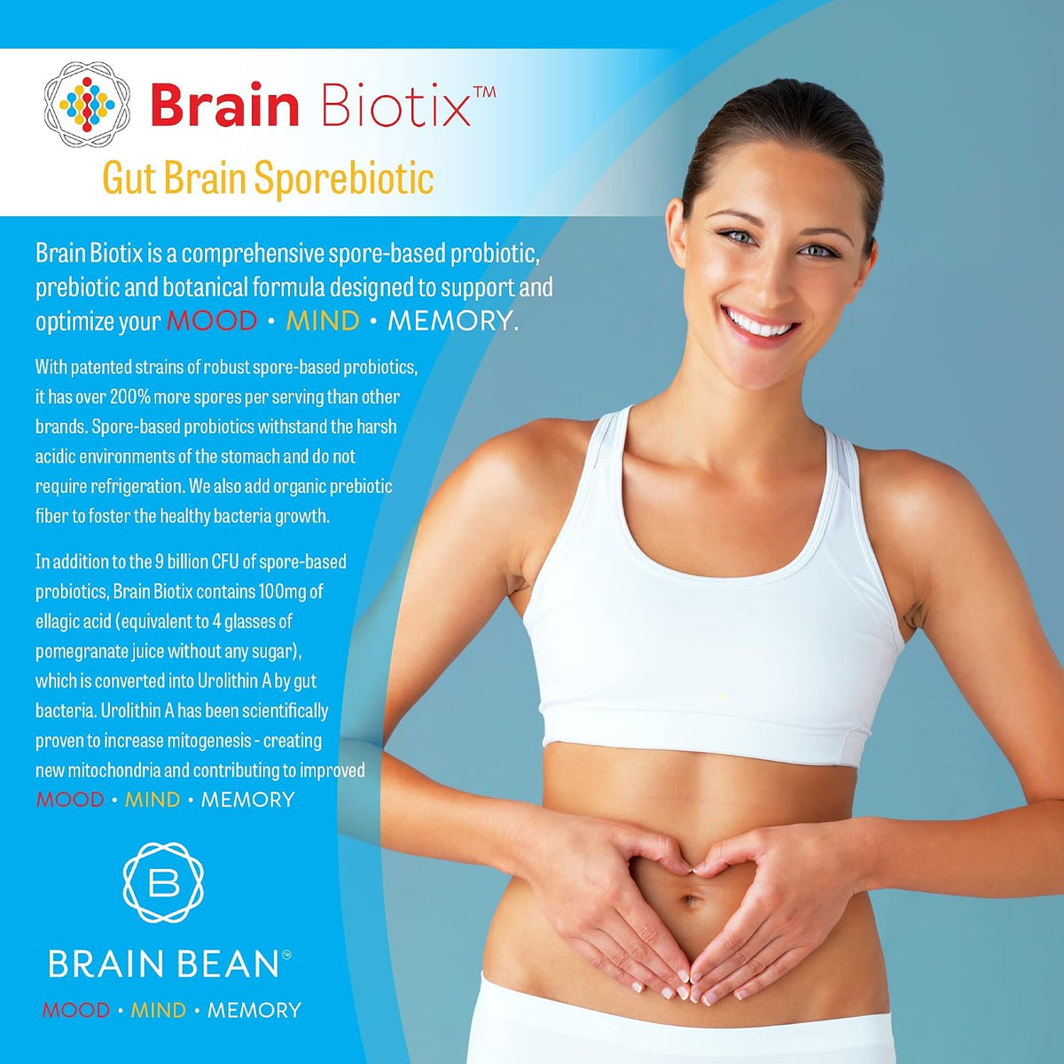 Brain Bean Brain Biotix - Spore-Based Probiotic and Prebiotic, 30 Servings - görsel 2