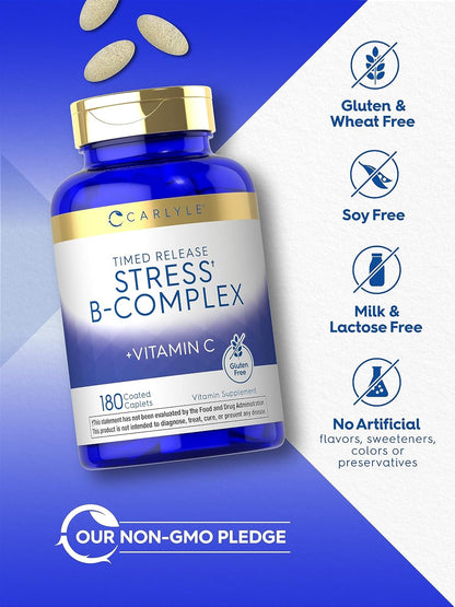 Carlyle Stress B Complex with Vitamin C, 180 Tablets