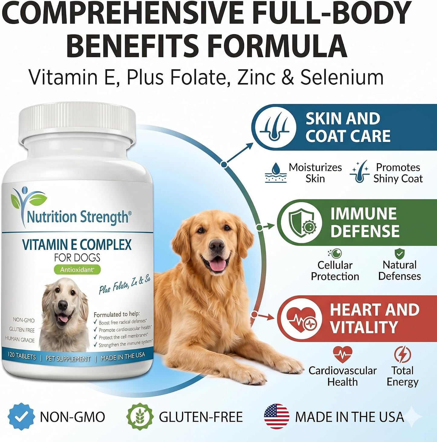 Nutrition Strength Vitamin E for Dogs - 120 Chewable Tablets - görsel 6