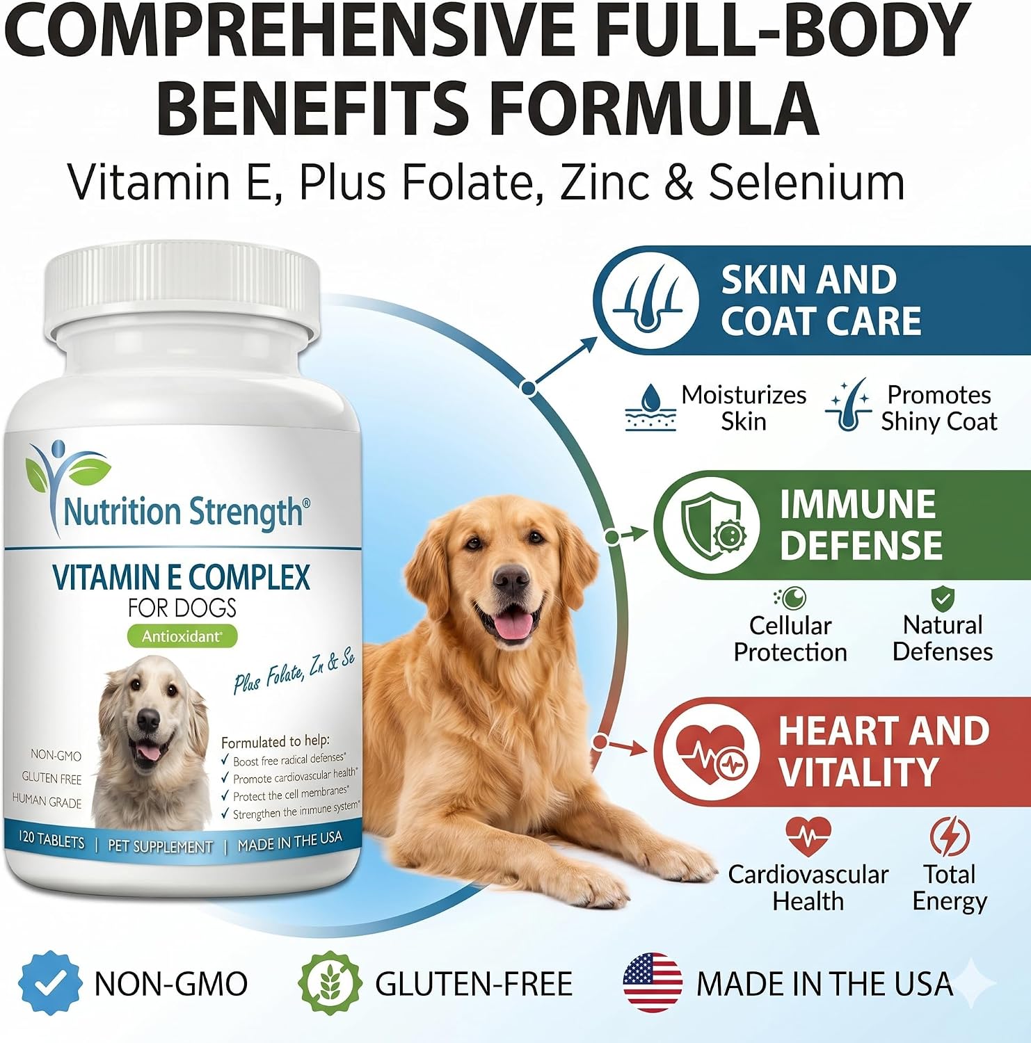 Nutrition Strength Vitamin E for Dogs - 120 Chewable Tablets - görsel 6