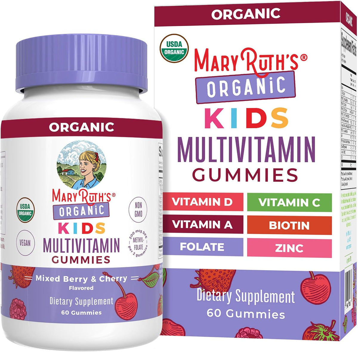 MaryRuth's Children's Multivitamin Gummies - 1 Month Supply (60 Count) - Ages 4+ - Vegan - görsel 1