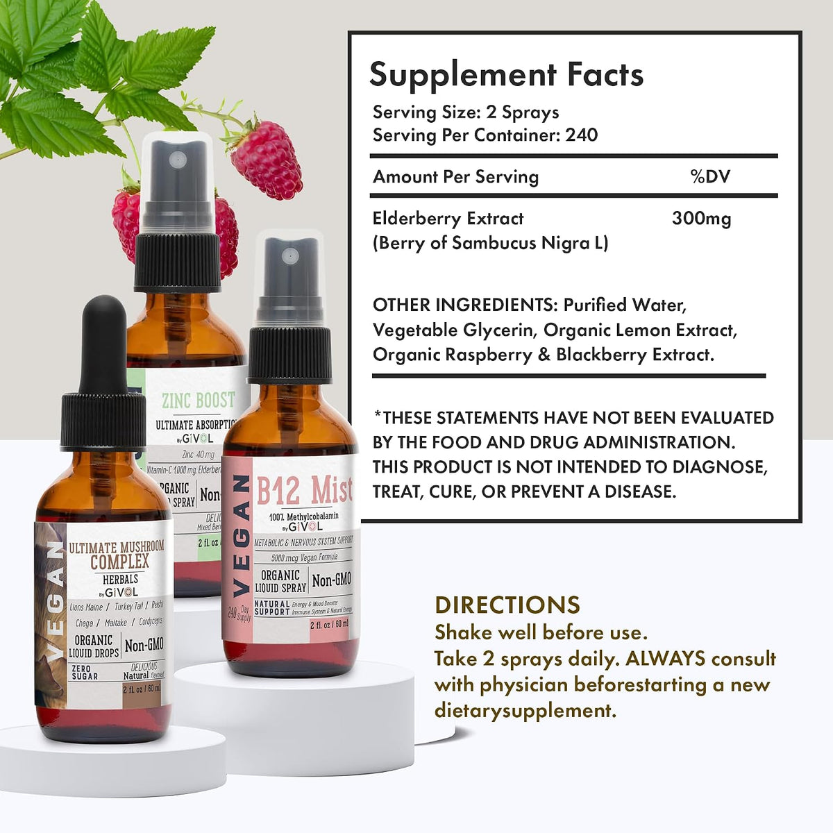 Cognitive Wellness Bundle Liquid Vitamin Trio: Methylcobalamin B12, Lion's Mane, Reishi, Chaga Mushroom Complex & Zinc – Image 3