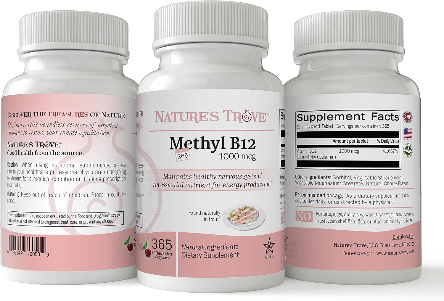 Vitamin B12 Methylcobalamin 1000 mcg - 365 Chewable Tablets, Cherry Flavour - görsel 3
