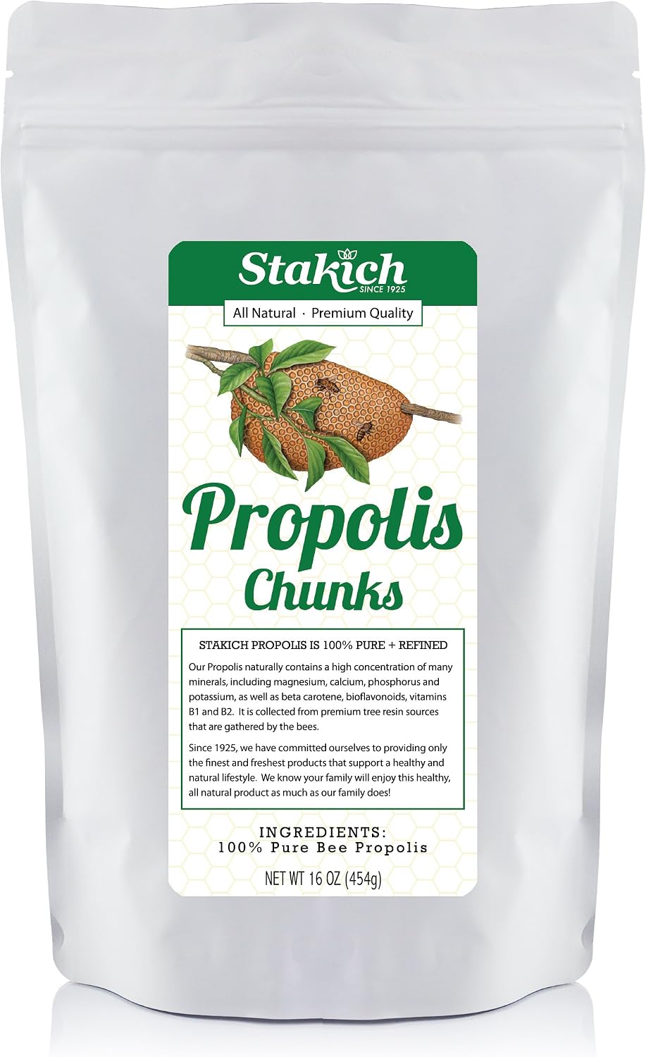 Stakich Bee Propolis Chunks – 100% Pure Natural, 454g - görsel 1