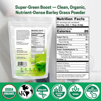Z Natural Foods Organic Barley Grass Powder - 454 g