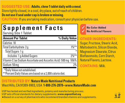 Nature Made Chewable Vitamin C 500 mg – 60 Tablets