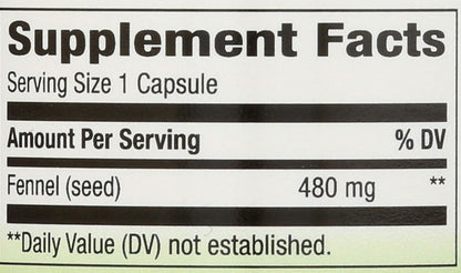 Nature's Way Fennel Seed, 480 mg per Serving, 100 Capsules