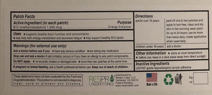 Respro Labs High Potency B12 Energy Patch – 30 Patches