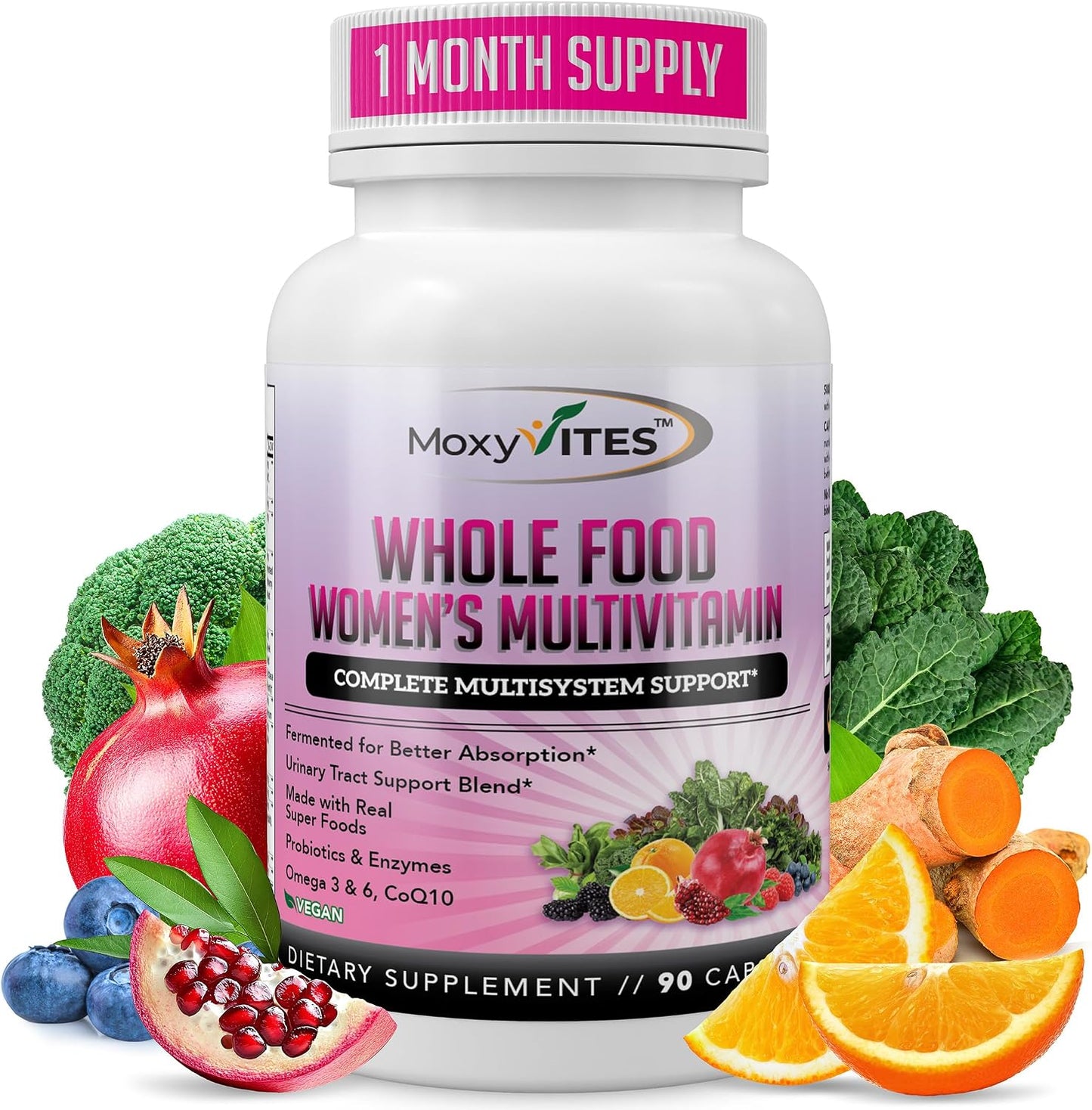 Methylated Multivitamin for Women with Iron | 44 Organic Wholefood Nutrients | 90 Vegan Capsules - görsel 1