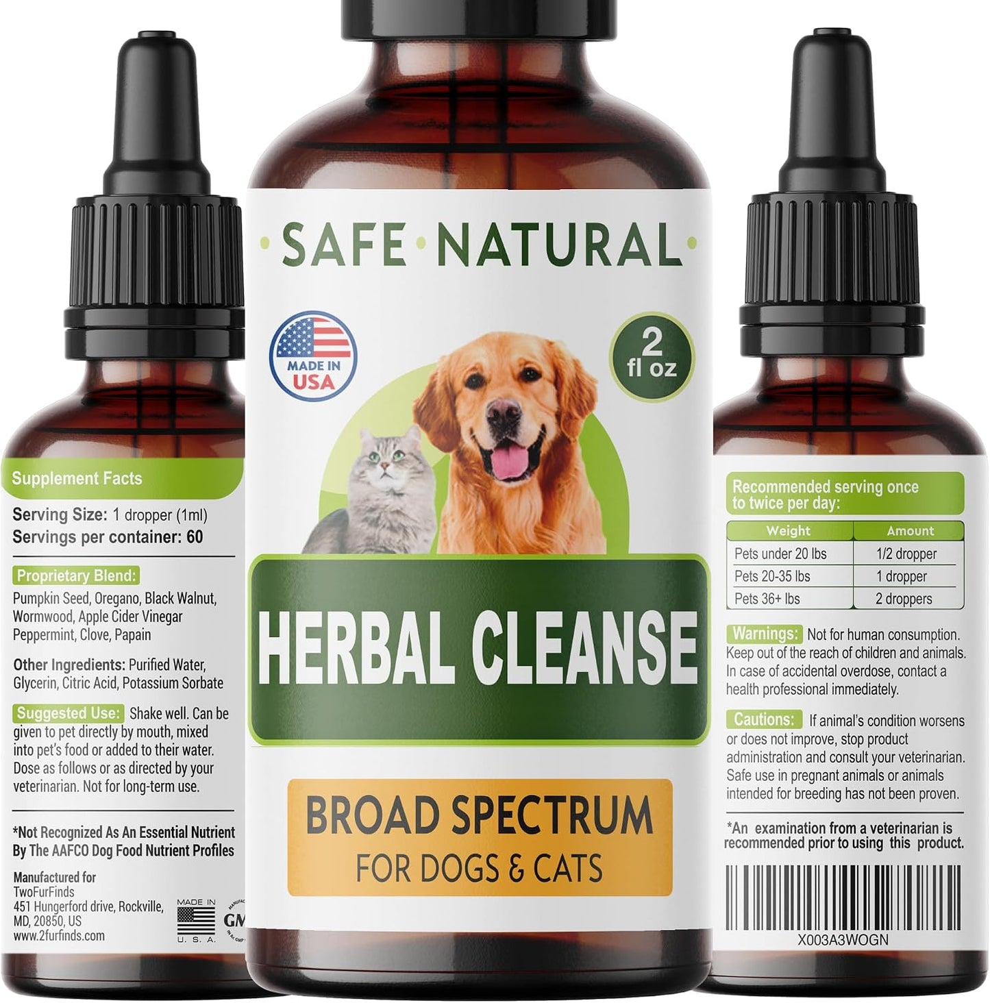 15-in-1 Liquid Multivitamin for Dogs and Cats - Glucosamine for Dogs, Cranberry, Vitamin B Complex - Balanced Ingredients for Joint, Digestive, Immune, Skin and Coat and Urinary Tract Support - US Made - 2.0 fl oz (59 ml) - görsel 10