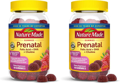Nature Made Prenatal Gummies with DHA and Folic Acid, 60 Gummies (30-Day Supply)