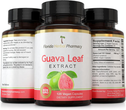 Guava Leaf Extract 10:1 Concentrate Capsules (120 Capsules) - Two Months' Supply